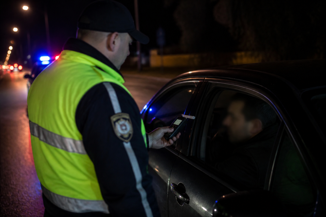 МВР задържа пиян шофьор край Три кладенци след тест над 1,2 промила