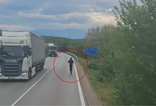 Момиче на електрическа тротинетка излезе на Е-79 сред ТИР-ове край Медовница