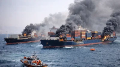 Атаки в Ормуз: Пет търговски кораба поразени, снаряд удари контейнеровоз край ОАЕ