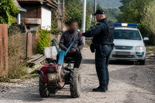 Полицията във Вършец задържа 29-годишен с 1,35 промила на мотофреза