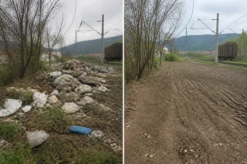 „Чистота“ премахна нерегламентирано сметище край гара Мездра