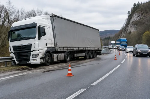 Аварирал ТИР затруднява трафика по Е79 край Горна Вереница