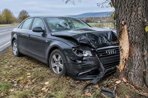 Млад шофьор заби Audi A4 в дърво край Селановци