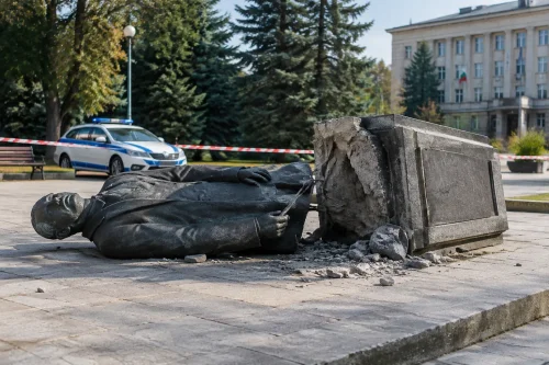 Полицията в Монтана разследва бутнатия паметник на Калушев