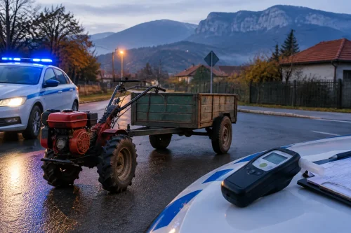 Полицията в Медковец хвана мъж с 1,34 промила на мотофреза
