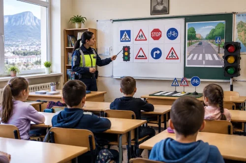 Пътна полиция във Враца влезе в клас за пътна безопасност