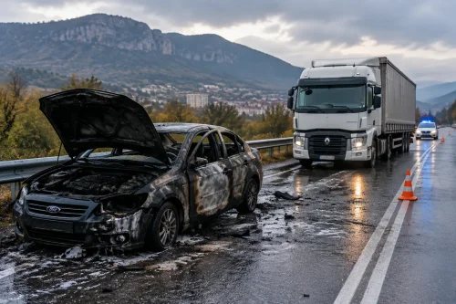 Полицията уточни: шофьор на Е-79 край Люти дол загина след удар от камион