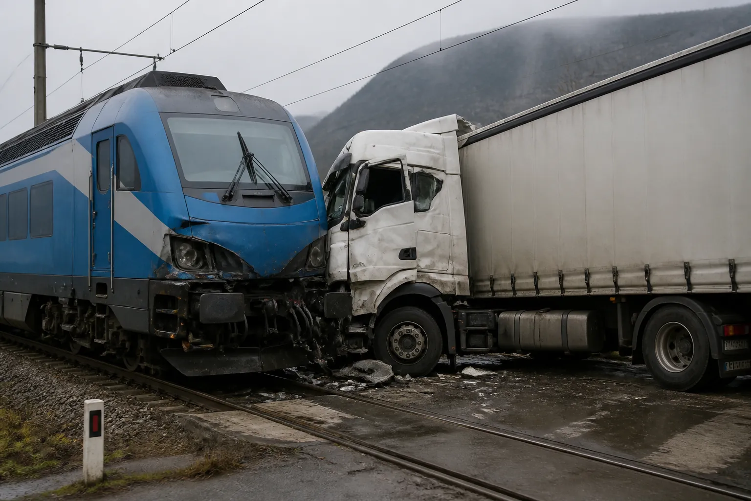 Влак „Шкода“ на БДЖ удари тир на прелез край Враца