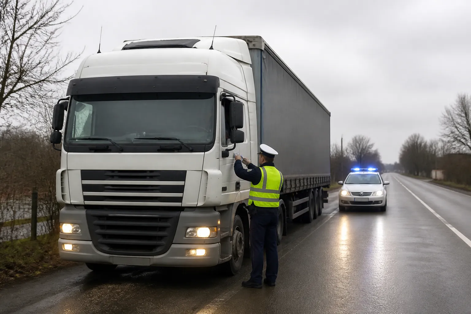 Полицията в Оряхово спря камион с прекратена регистрация