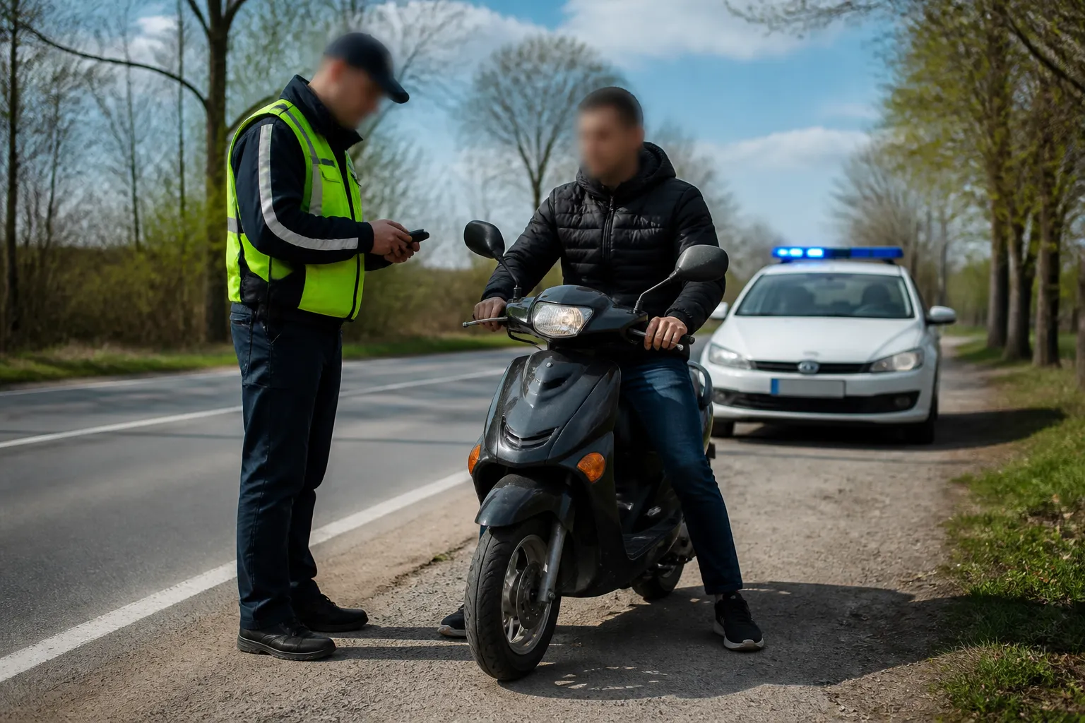 Полицията във Видинско спря 43-годишен с нерегистриран мотопед
