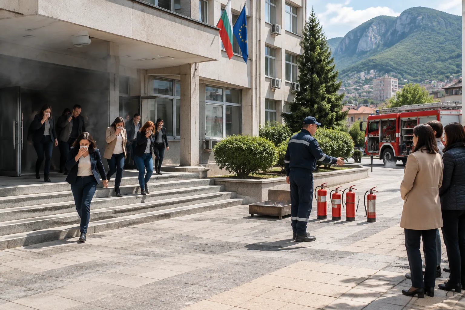 Областна администрация Враца проведе учение за пожар