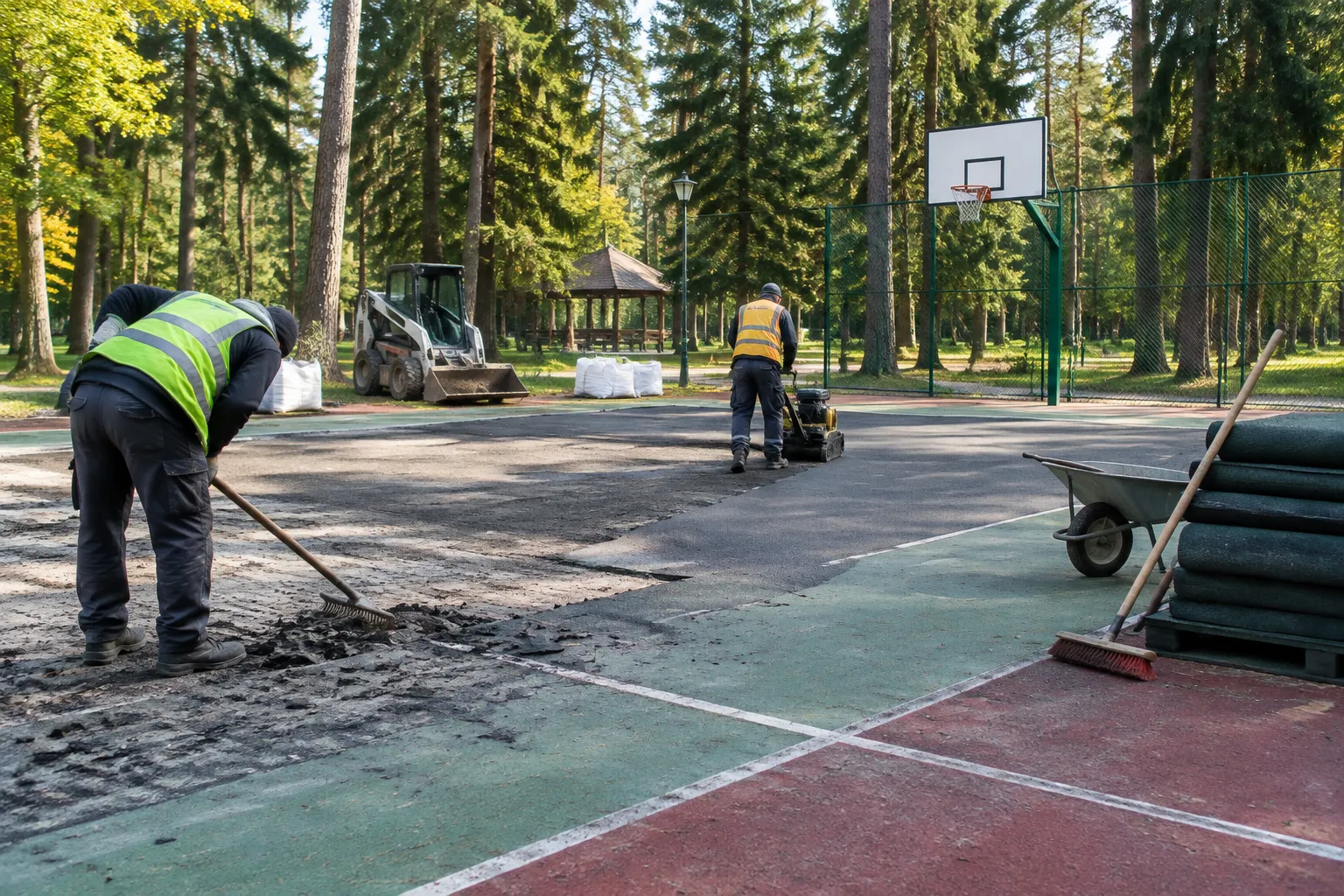 Община Вършец започна ремонт на игрищата в Боровия парк