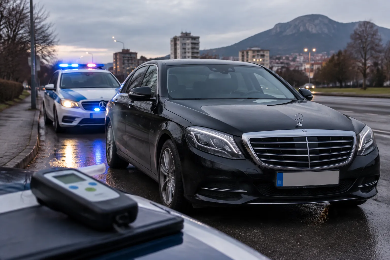Пътна полиция във Враца иззе мерцедес на шофьор с 1,30 промила