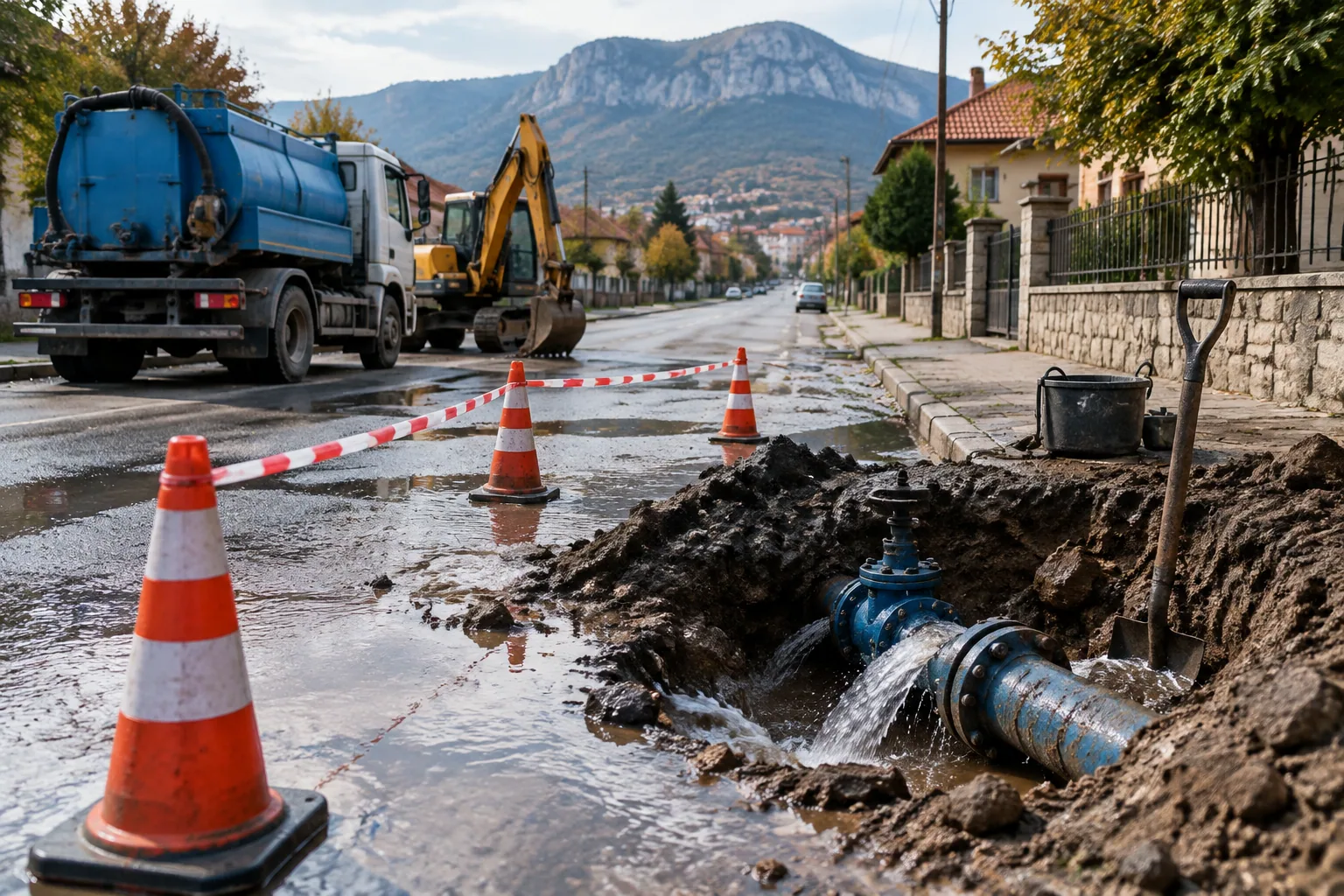 Авария в Мизия спря водата на ул. „Г. Димитров“