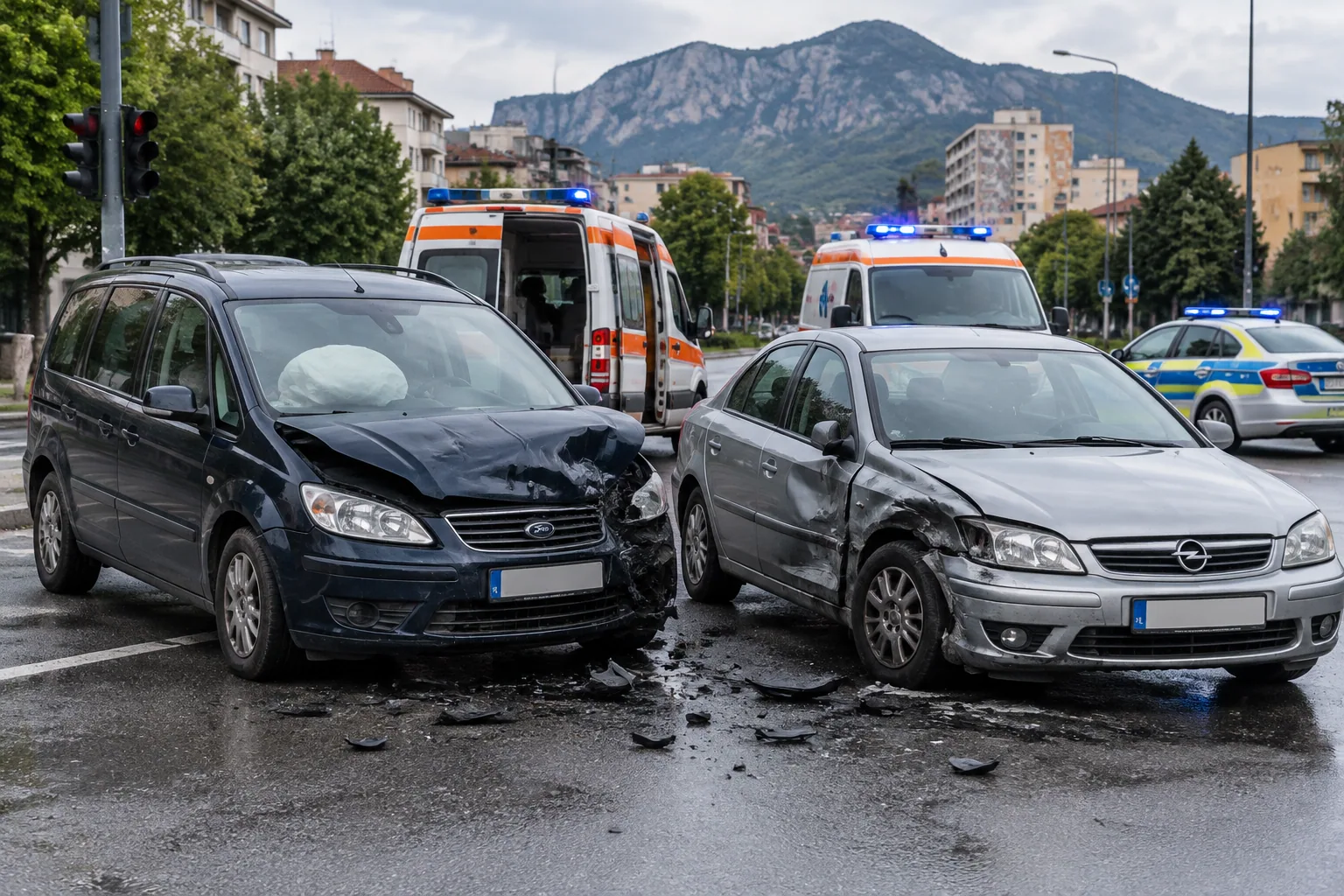 Две линейки извозиха двама шофьори след катастрофа във Враца