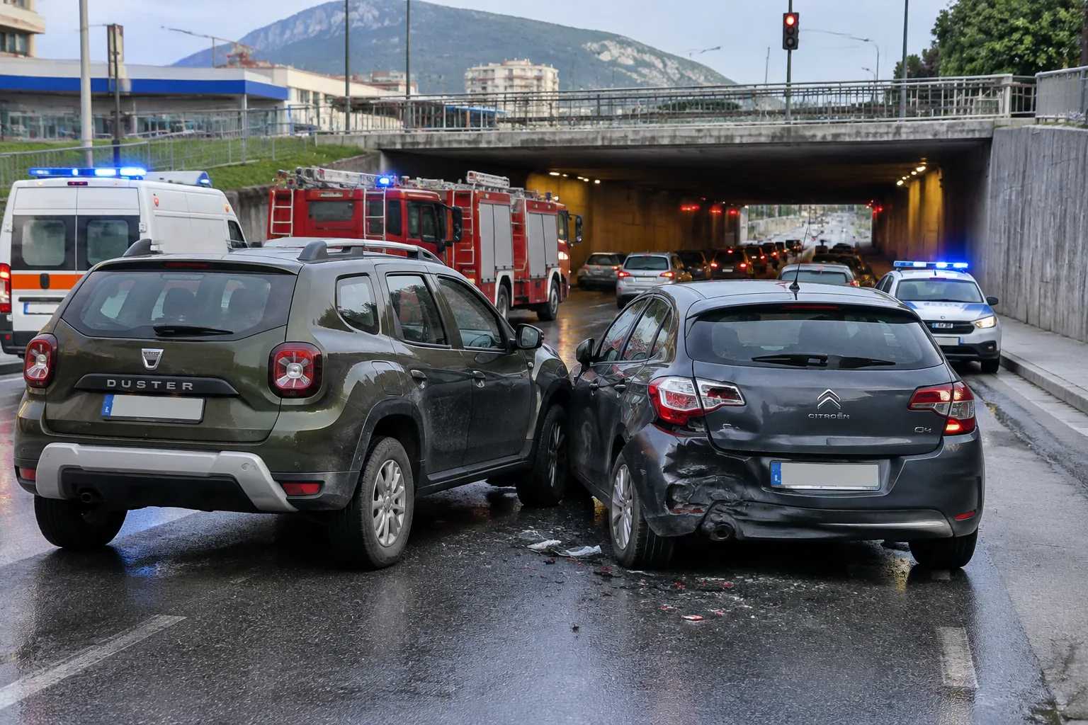 Катастрофа във Враца затрудни трафика край автогарата