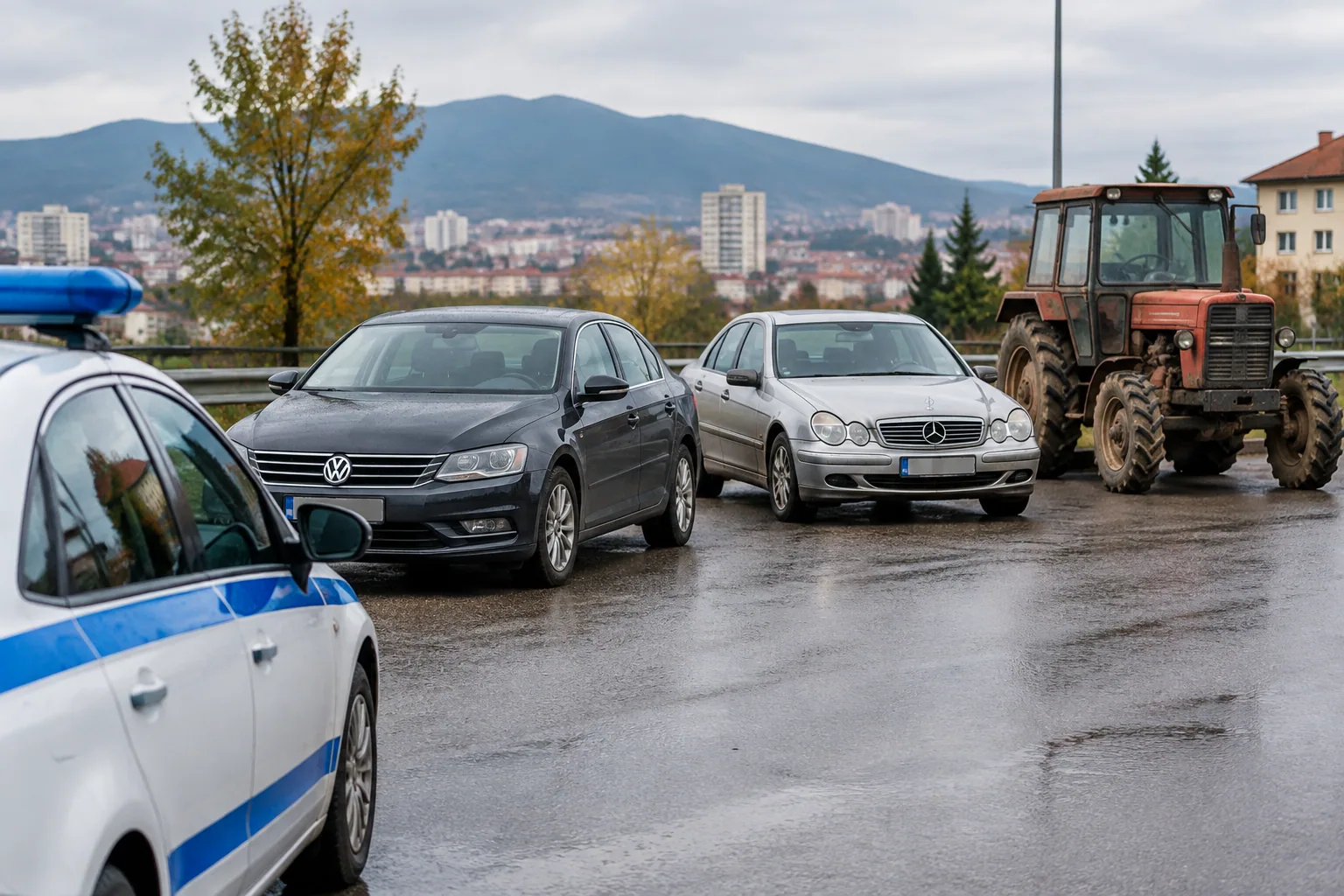 Полицията в Монтанско спря две коли и трактор с прекратена регистрация