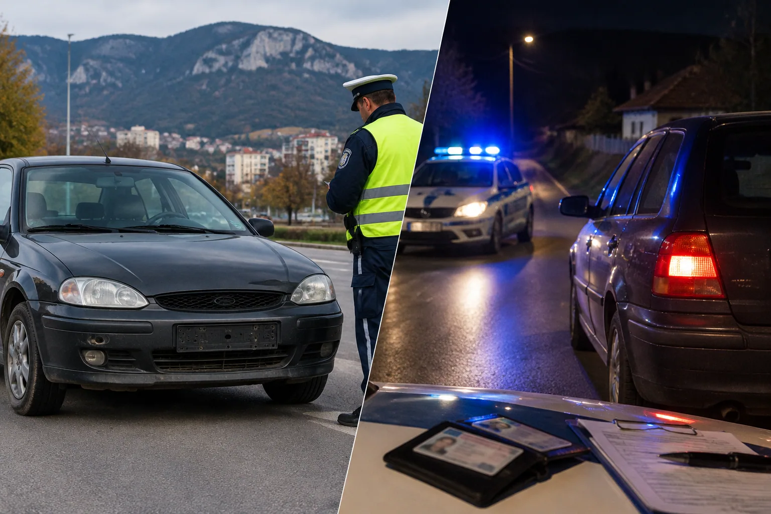 Полицията във Враца хвана кола без табели и неправоспособен шофьор