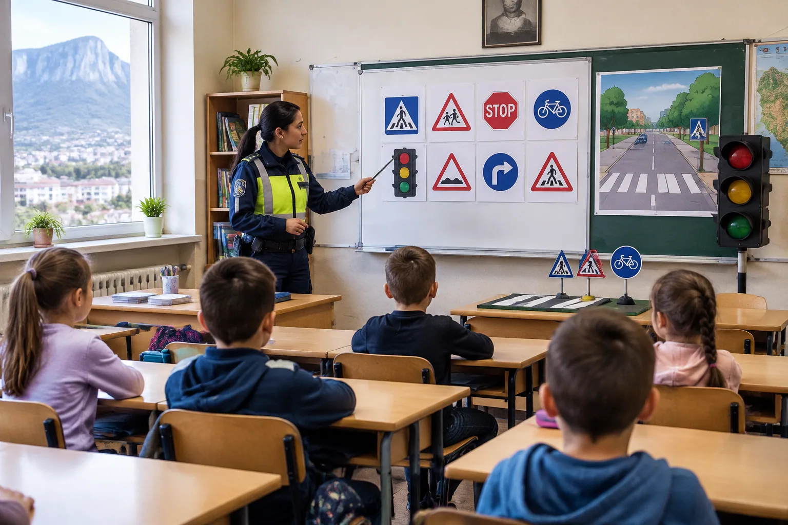 Пътна полиция във Враца влезе в клас за пътна безопасност