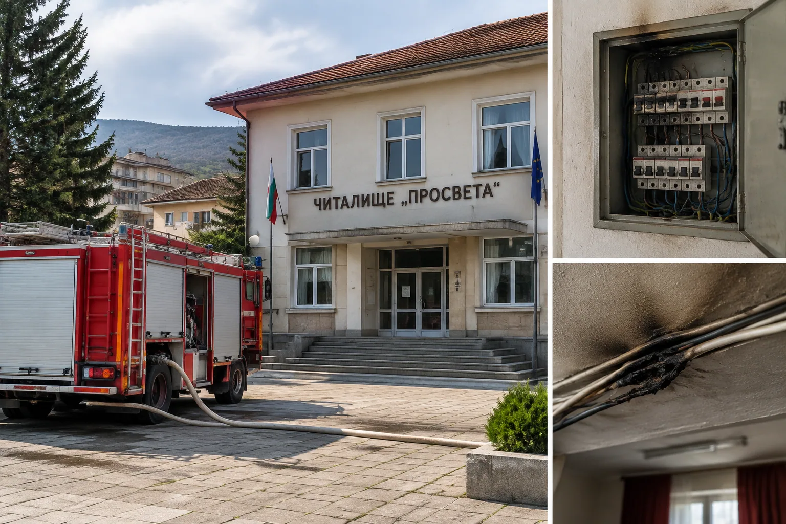 Късо съединение спря тока в читалище „Просвета“ в Брусарци