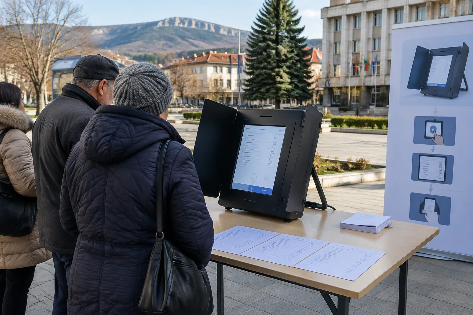 Мездра изнесе машината навън и обучението потръгна