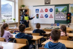 Пътна полиция във Враца влезе в клас за пътна безопасност